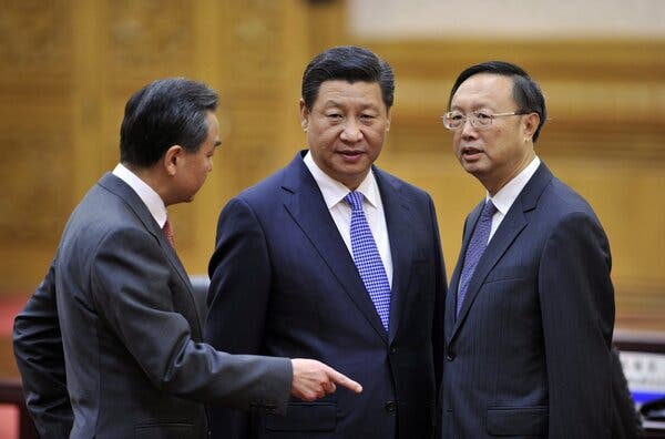 President Xi Jinping of China, center, sets the messaging for Mr. Wang, left. “It is for the people of Asia to run the affairs of Asia,” Mr. Xi said in 2014.