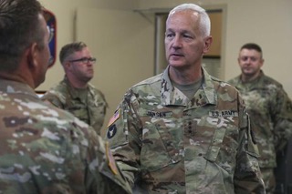 Army Lt. Gen. Jon A. Jensen at Schriever Space Force Base.