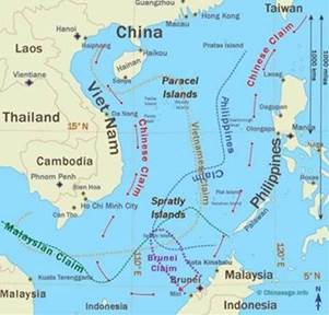 Exhibit 6: overlapping claims. “Chinese claim” refers to the claims by both Beijing and Taipei which are largely identical except the two lines through the Gulf of Tonkin. Photo: Handout