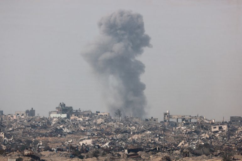 Smoke rises over Gaza