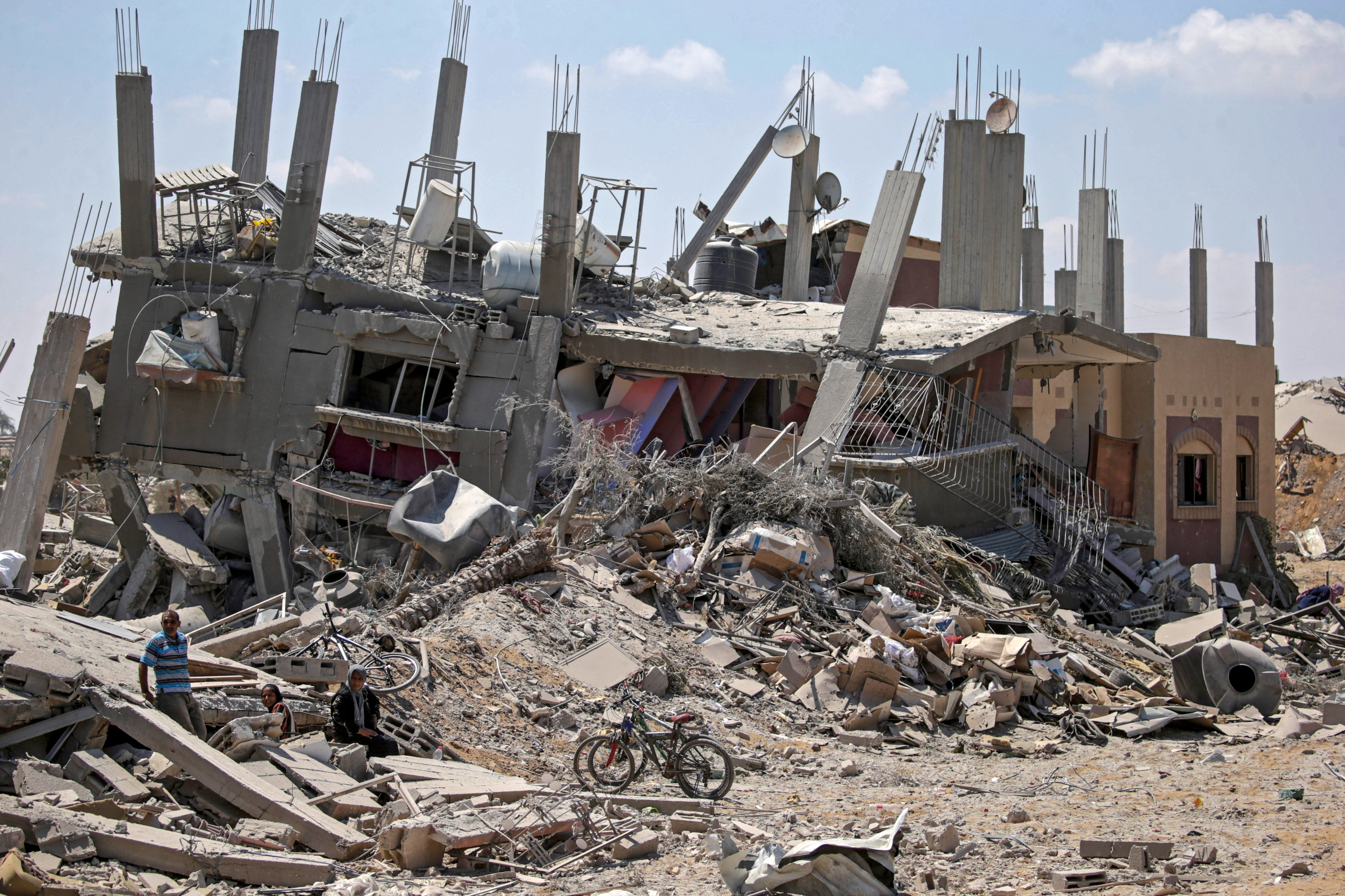 Destroyed buildings in the Gaza Strip this month