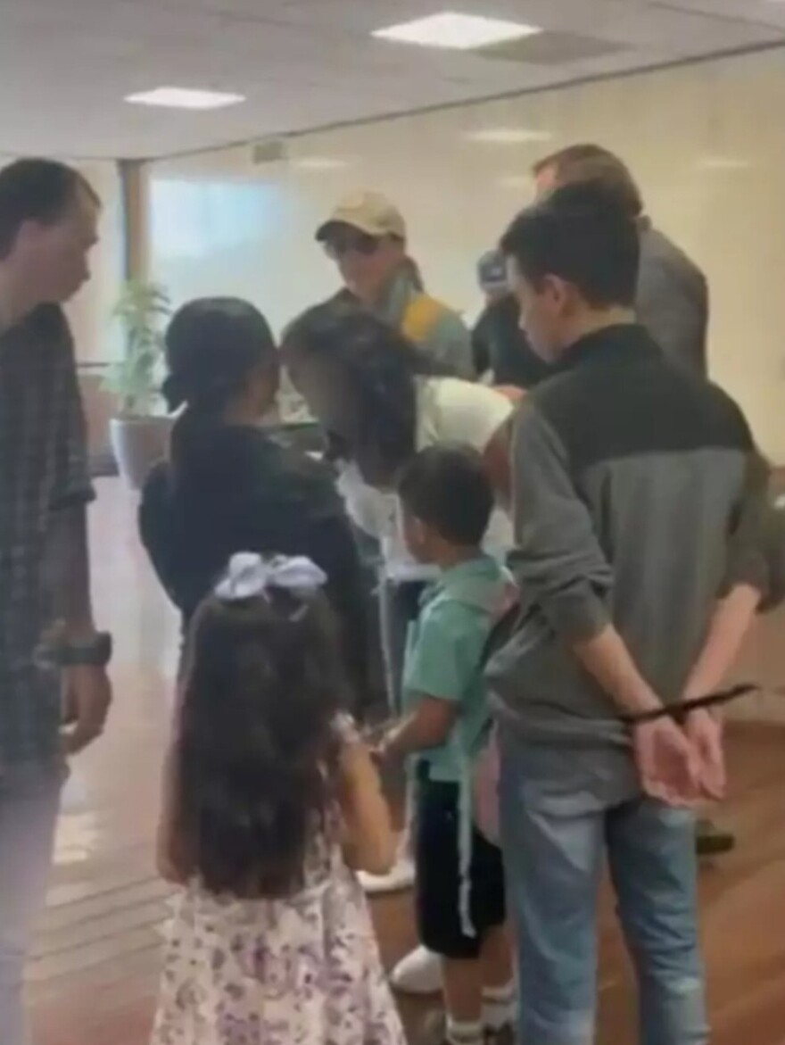 Migrant children were detained — at least one with a zip tie — at an immigration court in San Antonio on Thursday, May 29.