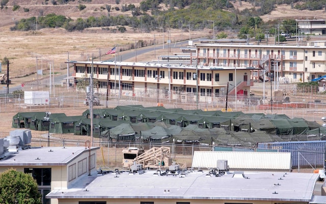 Hundreds of tents set up at the former Guantanamo prison site