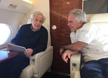 Epstein with Noam Chomsky, the philosopher, to whom he suggested a dinner with Thorbjorn Jagland