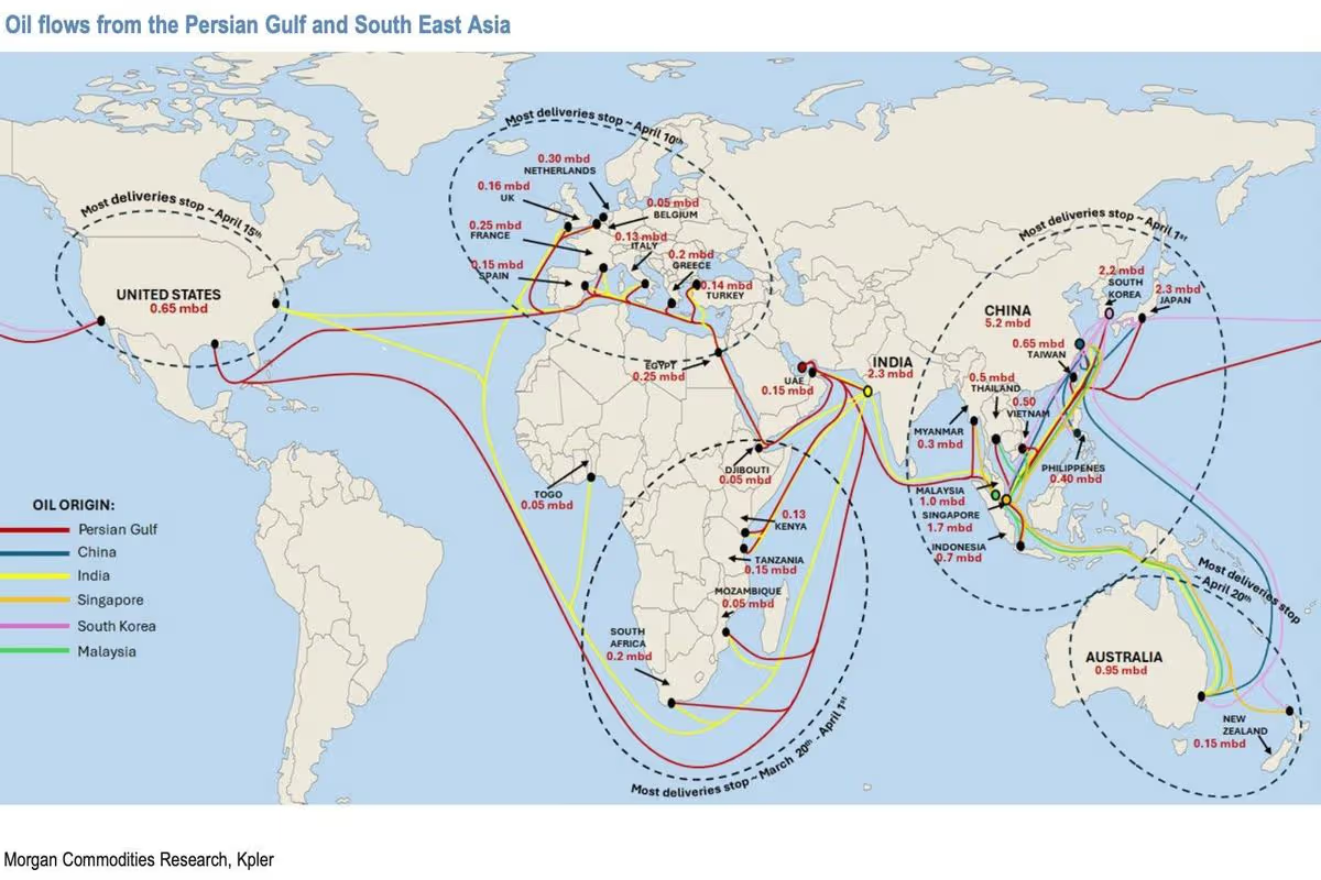 Map shows when 'most deliveries' of Gulf Oil will stop across the world