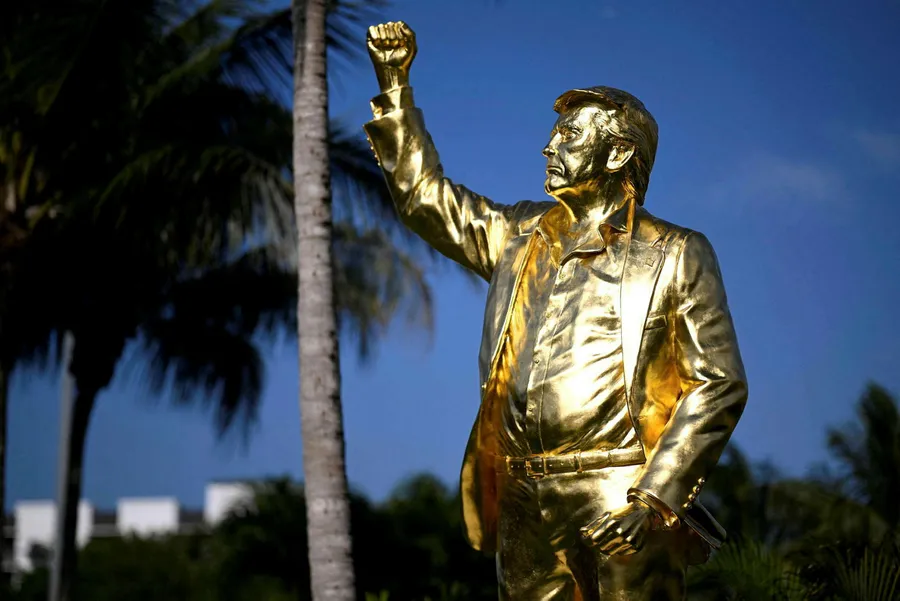 The statue of President Donald Trump in Doral, Florida.