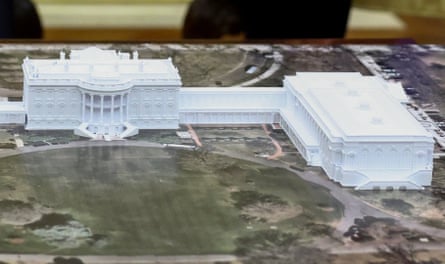 A white model of the new East Wing